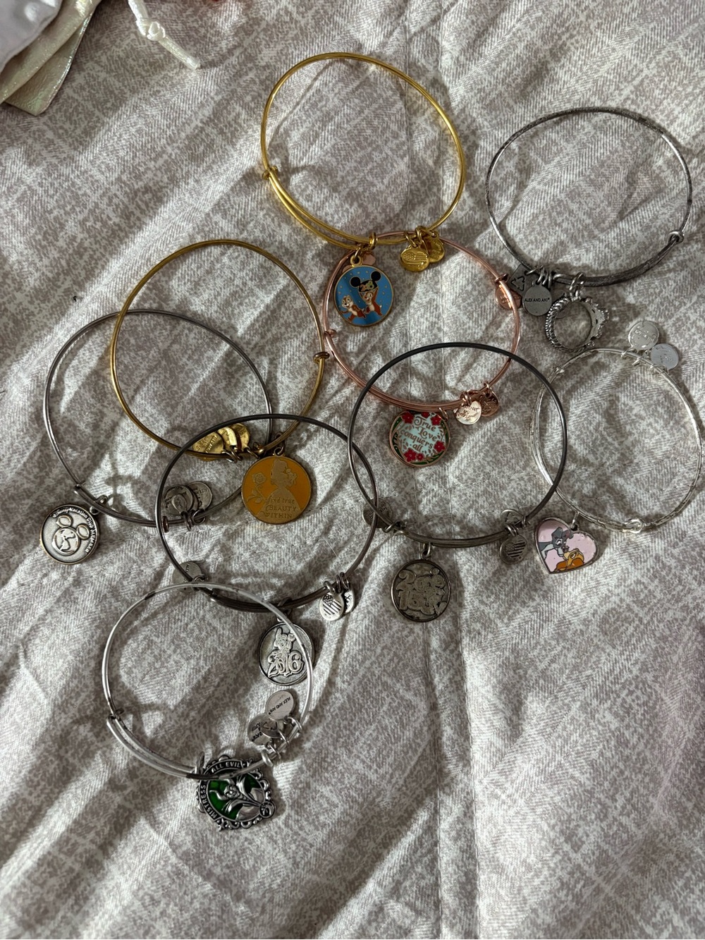 Lot of Disney Parks Alex and Ani bracelets golden  silver toned princess’s more✨